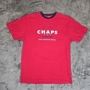 Vintage Chaps Denim T Shirt Size Large Red